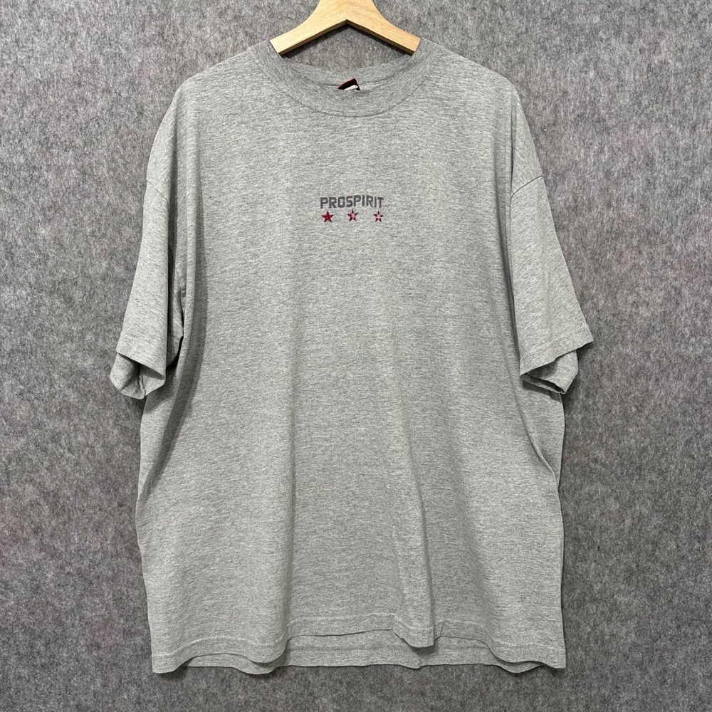 Vintage Prospirit Mens XL Grey T Shirt Crew Neck Short Sleeve Y2K‎ Basic